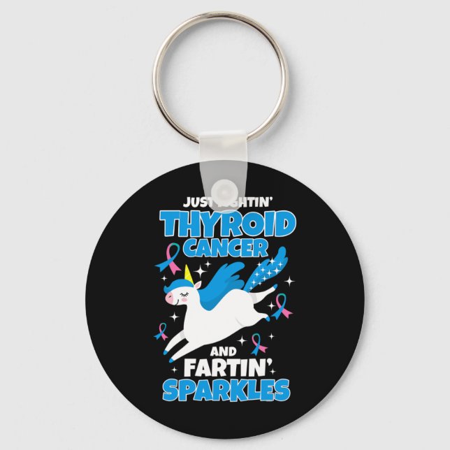 Cancer Fun Unicorn Farting Sparkles  Key Ring (Front)