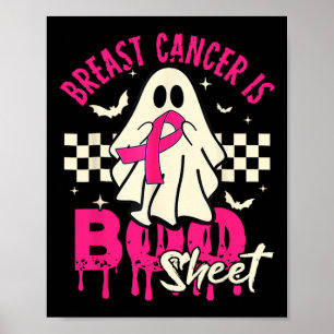 Cancer Ghost Halloween Breast Cancer Awareness  Poster