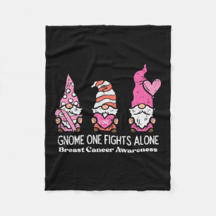 Cancer Gnome One Fights Alone Awareness Women Men Fleece Blanket