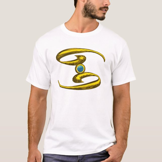CANCER ,GOLD ZODIAC BIRTHDAY JEWEL T-Shirt (Front)