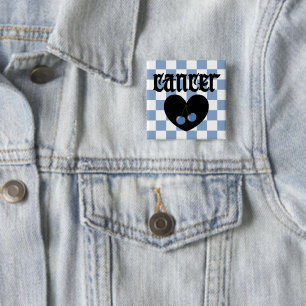 Cancer Gothic Aesthetic Checkered Cherries Design 15 Cm Square Badge