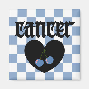 Cancer Gothic Aesthetic Chequered Cherries Design Magnet