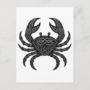 Cancer — Haunted Ink Zodiac Crab Postcard