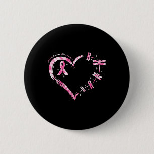 Cancer Heart Dragonflies Awareness Women Kids Men  6 Cm Round Badge