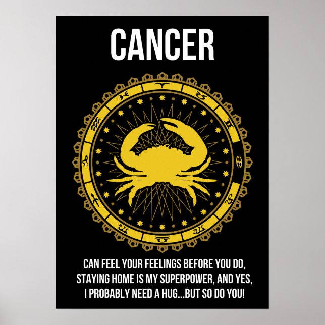 Cancer - Horoscope, Funny Zodiac Sign Humour (Front)