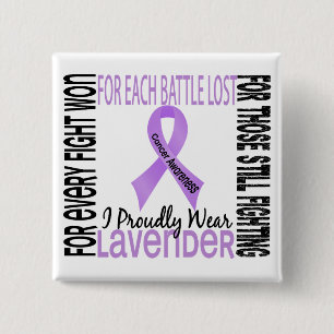Cancer I Proudly Wear Lavender 2 15 Cm Square Badge