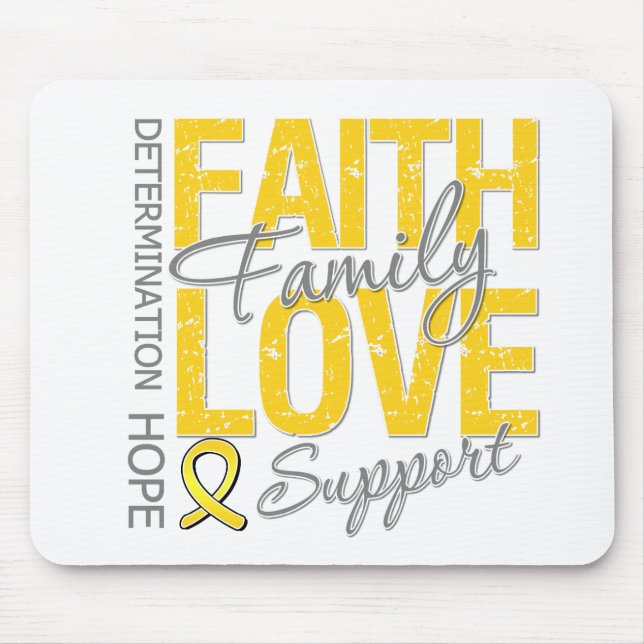 Cancer Inspiring Slogan Collage Childhood Cancer Mouse Mat (Front)