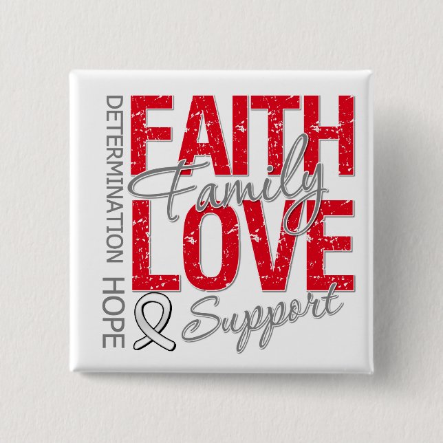 Cancer Inspiring Slogan Collage Lung Cancer 15 Cm Square Badge (Front)