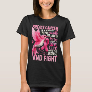 Cancer Is A Journey I Never Planned Breast Cancer T-Shirt