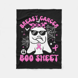 Cancer Is Boo Sheet Breast Cancer Warrior Hallowee Fleece Blanket