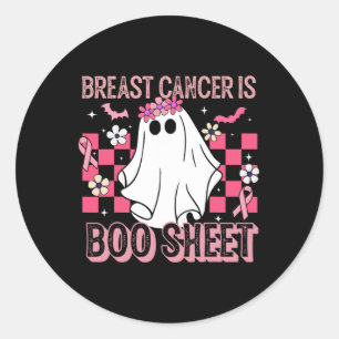 Cancer Is Boo Sheet Halloween Breast Cancer Awaren Classic Round Sticker