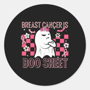 Cancer Is Boo Sheet Halloween Breast Cancer Awaren Classic Round Sticker