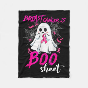 Cancer Is Boo Sheet Halloween Breast Cancer Awaren Fleece Blanket