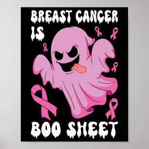 Cancer Is Boo Sheet Halloween Breast Cancer Awaren Poster