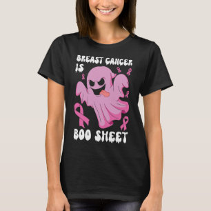 Cancer Is Boo Sheet Halloween Breast Cancer Awaren T-Shirt