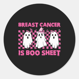 Cancer Is Boo Sheet Halloween Pink Cancer Awarenes Classic Round Sticker