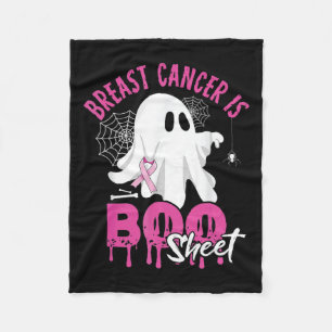 Cancer Is Boo Sheet Spooky Halloween Breast Cancer Fleece Blanket
