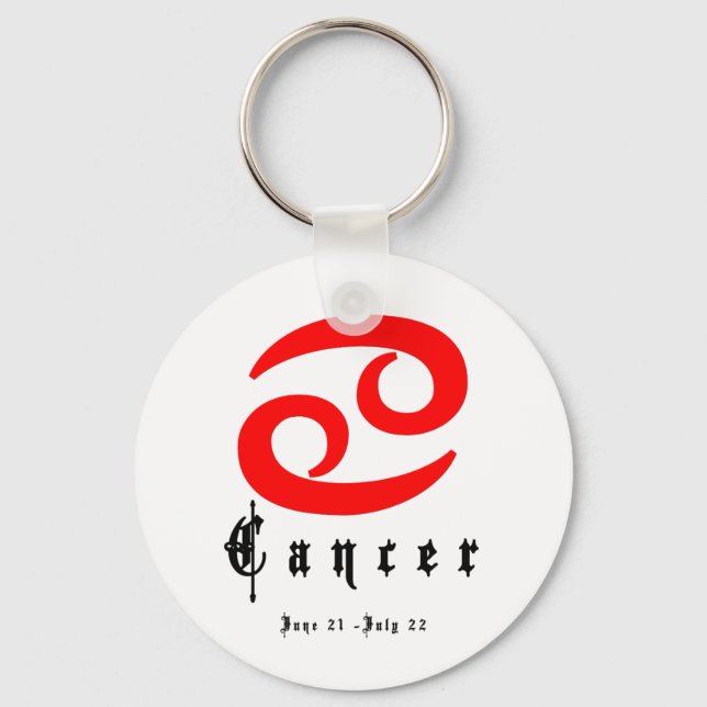 Cancer, June 21 - July 22 Key Ring (Front)
