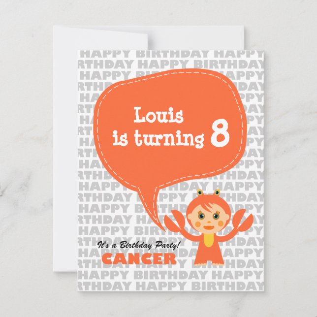 Cancer Kids Party Invitation (Front)
