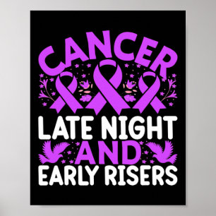 Cancer Late Night And Early Risers - World Cancer Poster