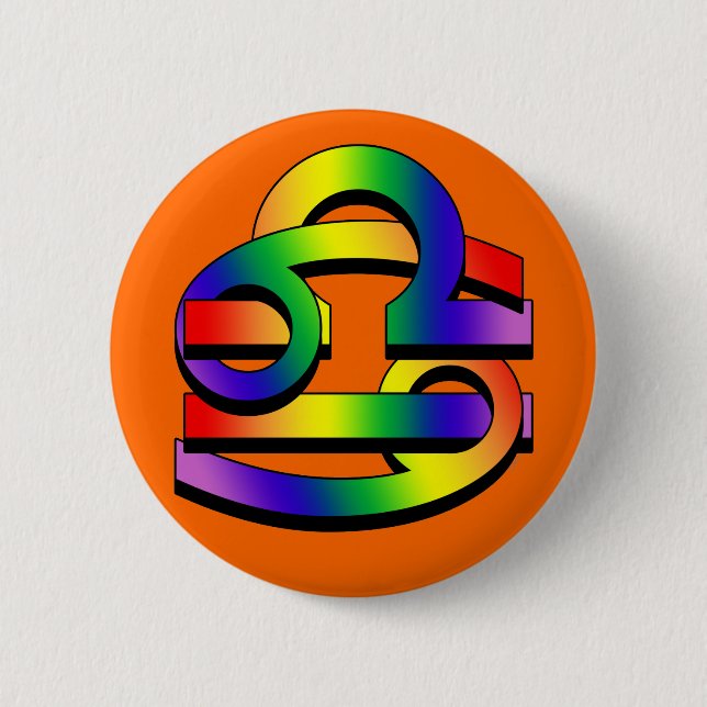 Cancer & Libra GLBT 6 Cm Round Badge (Front)