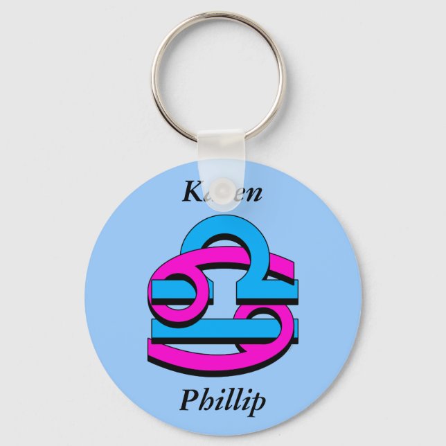 Cancer & Libra PkBl Key Ring (Front)