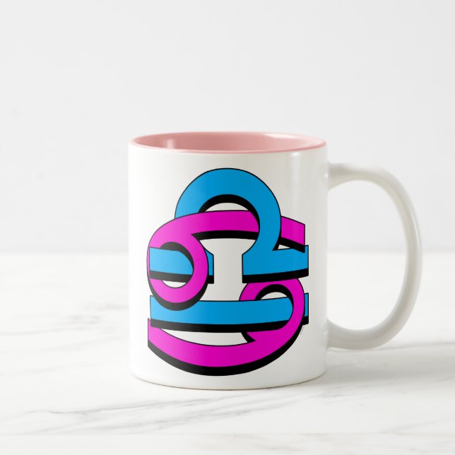 Cancer & Libra PkBl Two-Tone Coffee Mug (Right)