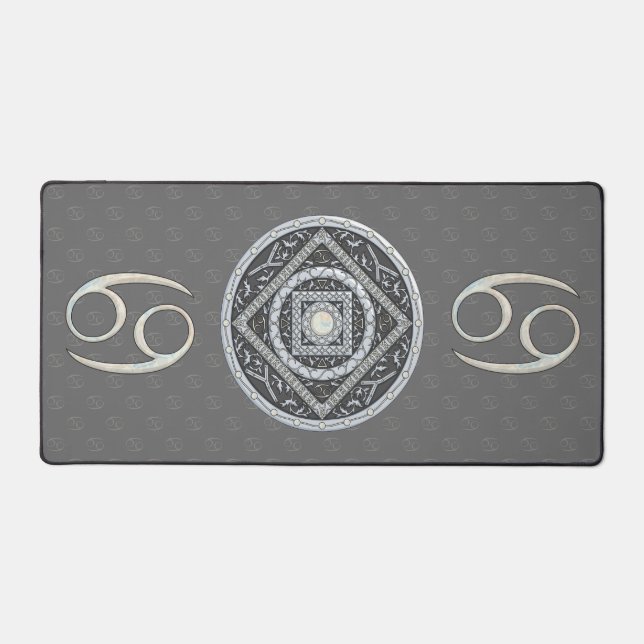 Cancer Mandala Desk Mat (Front)