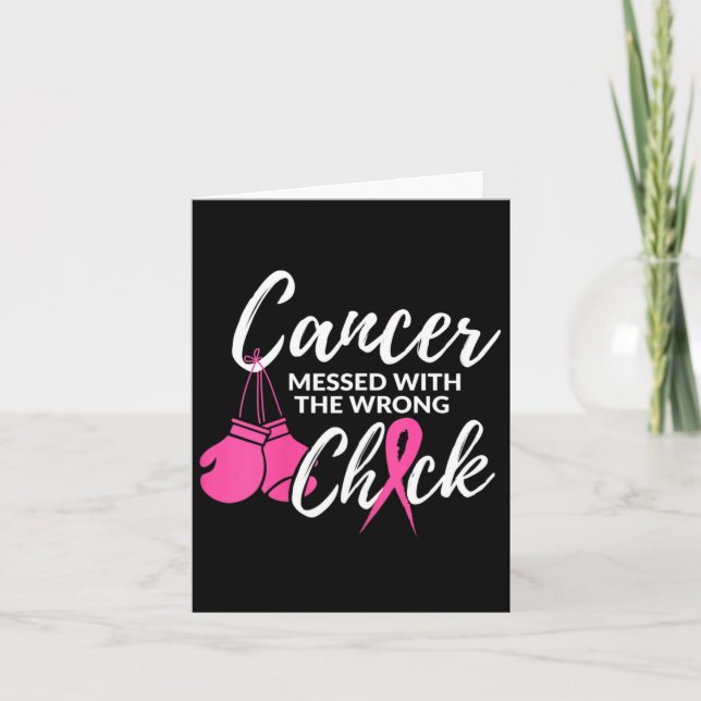 Cancer Messed With The Wrong Chick Awareness Fight Card (Front)