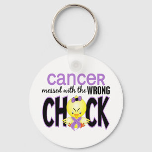 Cancer Messed With The Wrong Chick Key Ring