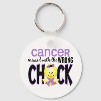 Cancer Messed With The Wrong Chick Key Ring