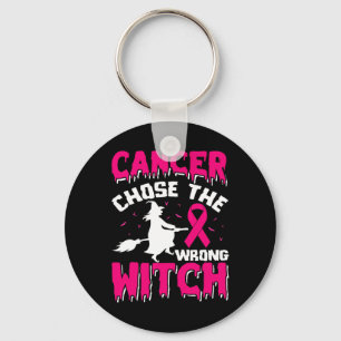 Cancer Messed With The Wrong Pink Witch Hat Hallow Key Ring