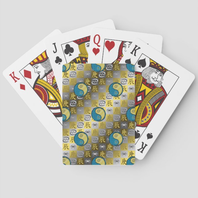 Cancer & Metal Dragon Playing Cards (Back)