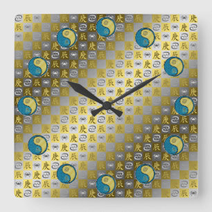 Cancer & Metal Dragon Square Wall Clock