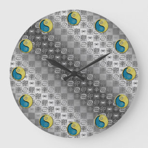 Cancer & Metal Rabbit Large Clock