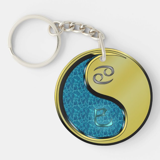 Cancer & Metal Snake Key Ring (Front)