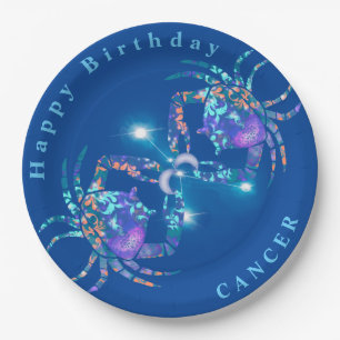 Cancer modern midnight  paper plate