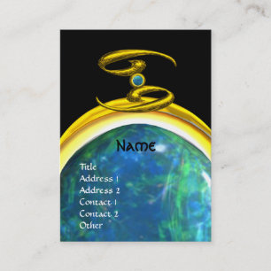 CANCER MONOGRAM opale yellow black grey blue Business Card