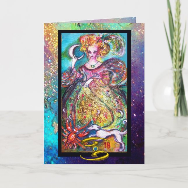 CANCER,MOON LADY,TAROT ASTROLOGY ZODIAC BIRTHDAY CARD (Front)