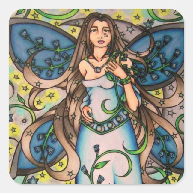 Cancer MoonChild Fairy Goddess                     Square Sticker (Front)