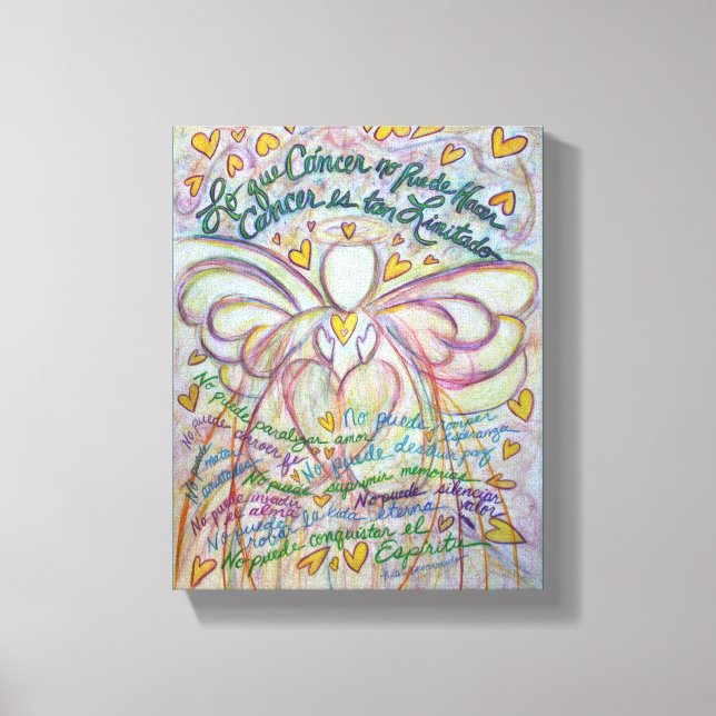 Cáncer No Puede Hacer Angel Canvas Art Painting (Front)