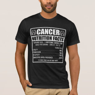 Cancer Nutrition Facts Astrology Zodiac Horoscope T-Shirt