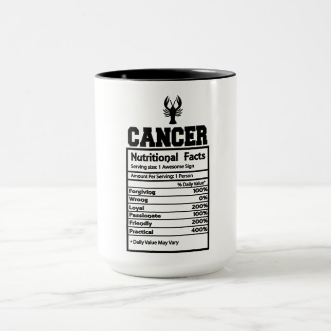Cancer Nutritional Facts Mug (Center)
