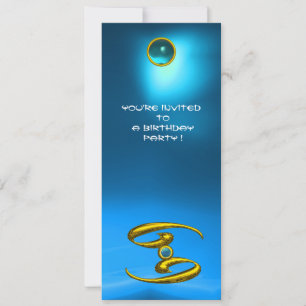 CANCER OPALE,sapphire bright yellow blue Invitation