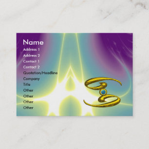 CANCER ,opale yellow  blue purple Business Card