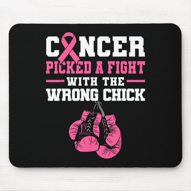 Cancer Picked A Fight With The Wrong Chick Boxing  Mouse Mat (Front)