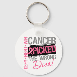 Cancer Picked The Wrong Diva - Breast Cancer Key Ring