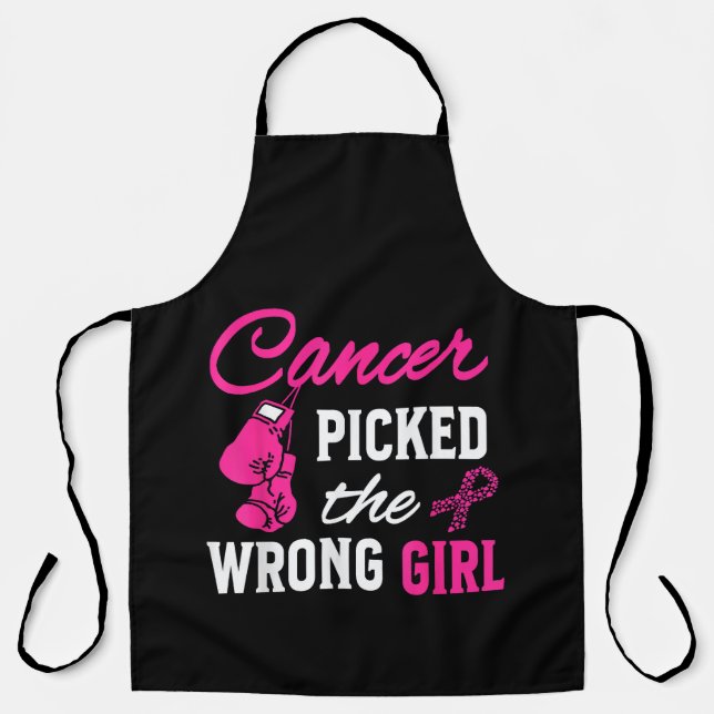 Cancer Picked the Wrong Girl Awareness Apron (Front)
