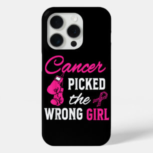 Cancer Picked the Wrong Girl Awareness iPhone 15 Pro Case