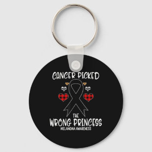Cancer Picked The Wrong Princess Melanoma Awarenes Key Ring